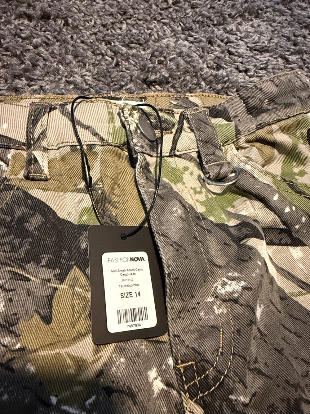 Kids Camo Cargo Pants in Green and Tan - Durable Outdoor Bottoms - Picture 8 of 14